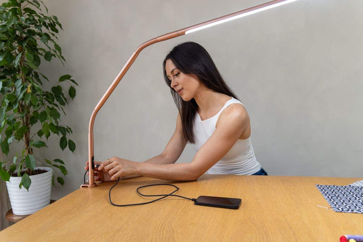 Daylight Slimline 4 Table Lamp Rose Gold