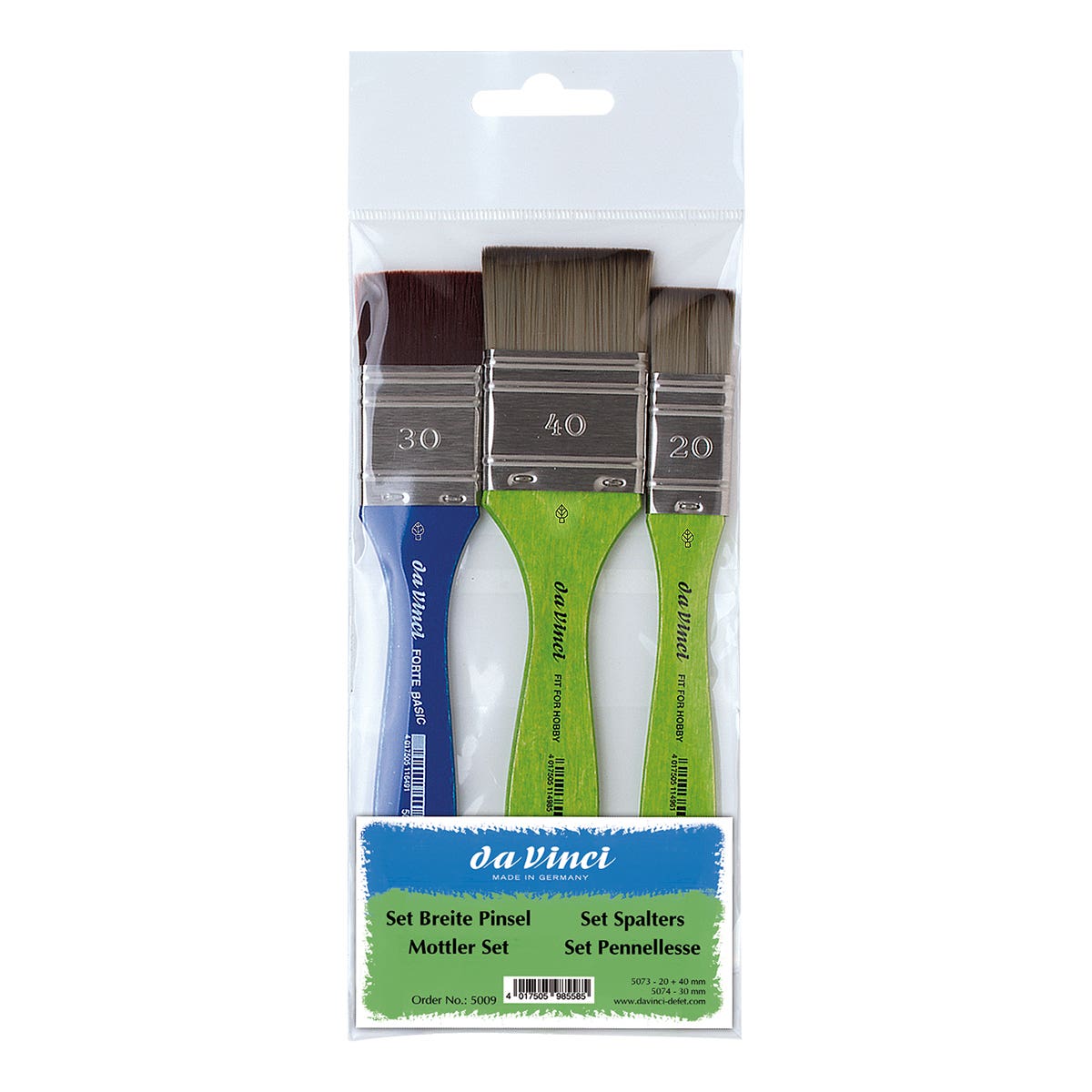 Da Vinci Mottler 5073/5074 Synthetic Brush 5009 Set 3