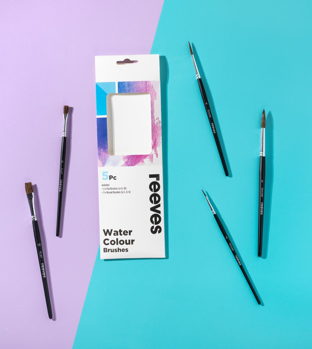 Reeves Pony-Goat Mix Hair Watercolour Brush Set 5