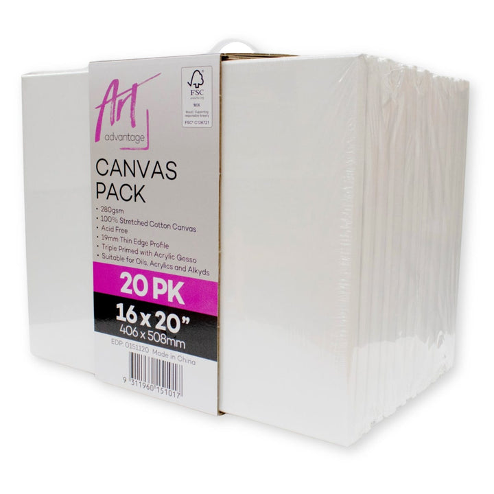 Art Advantage Thin Edge Stretched Canvas Party Packs