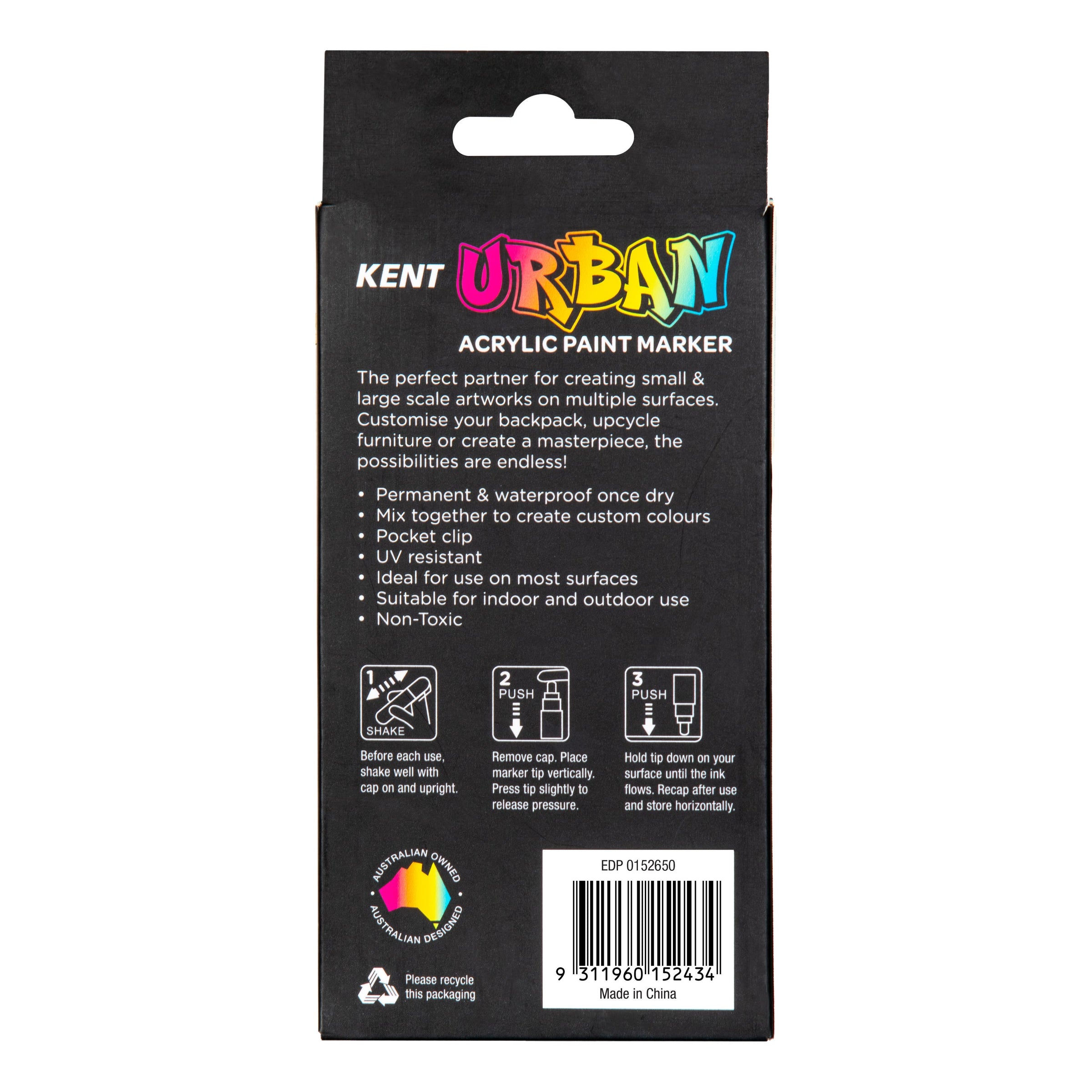 Kent Urban Paint Marker 3mm Nib Mono Set 4