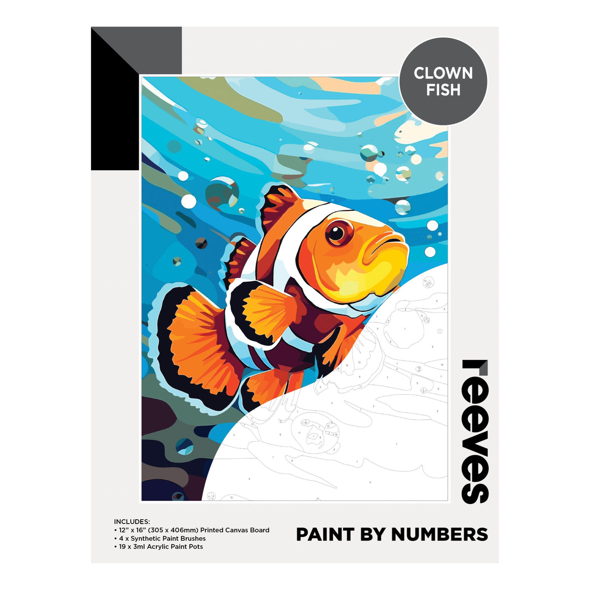 Reeves Artist Acrylic Paint by Numbers Clown Fish