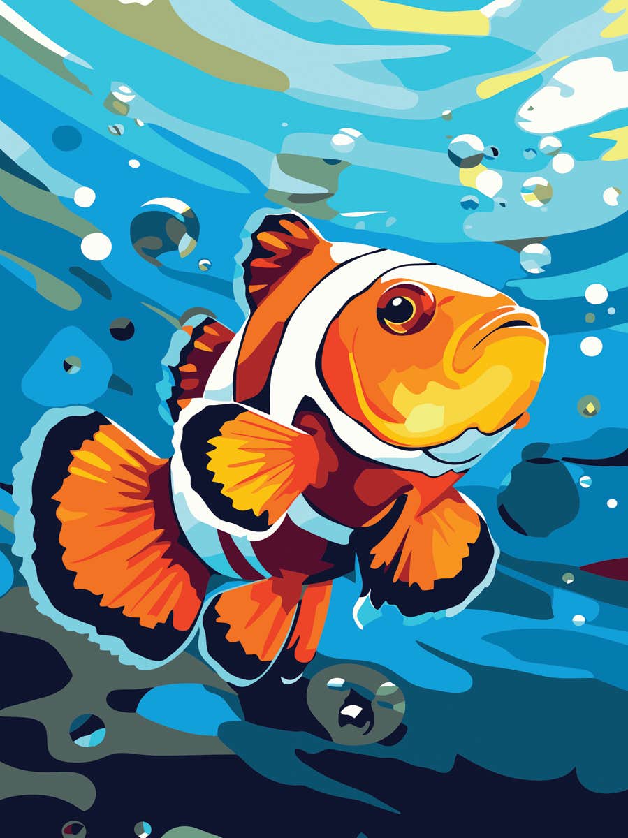 Reeves Artist Acrylic Paint by Numbers Clown Fish