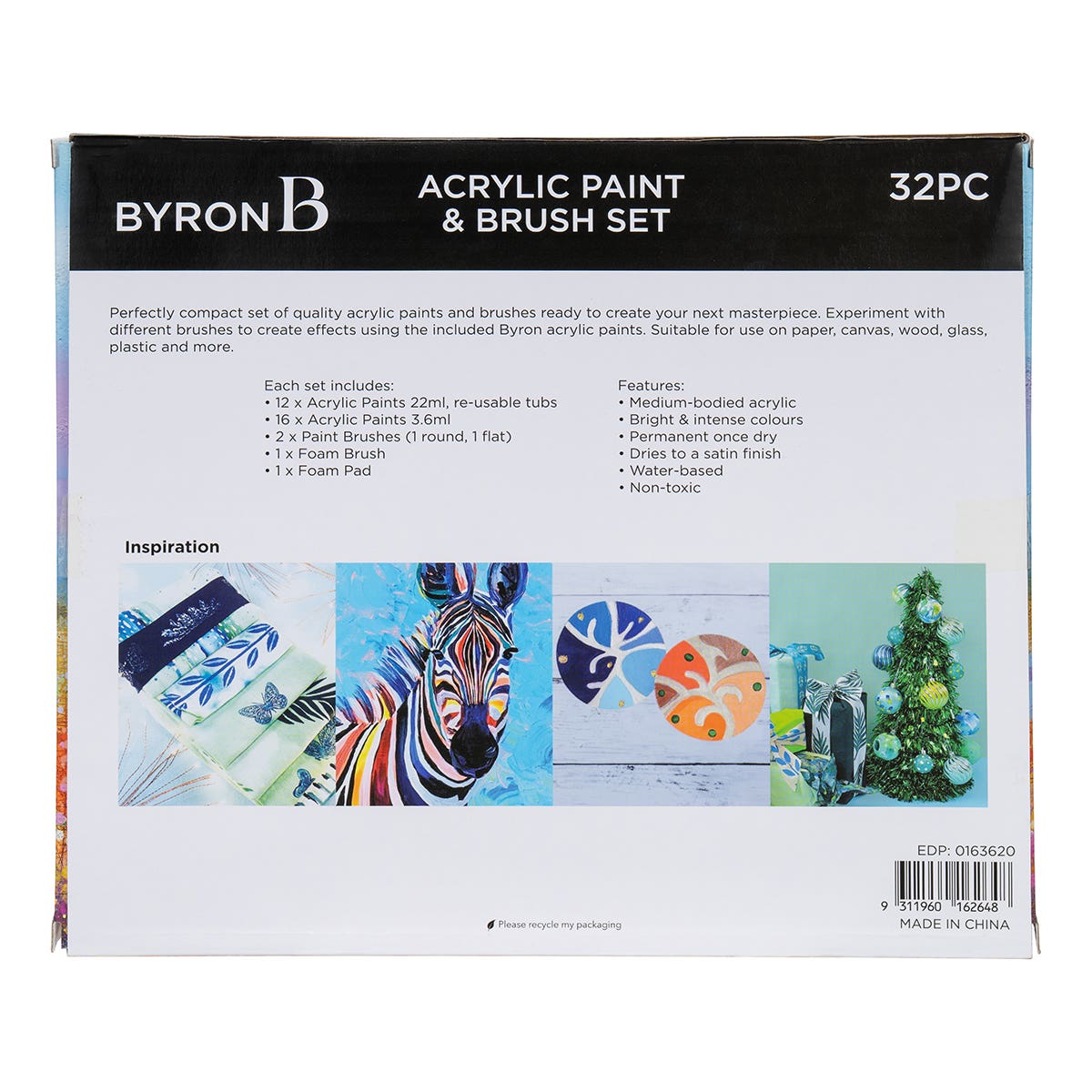 Byron Acrylic Paint and Brush Set 32