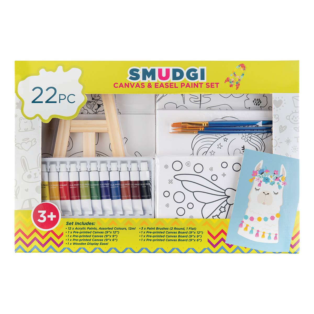 Smudgi Kids Painting Canvas & Easel Kit