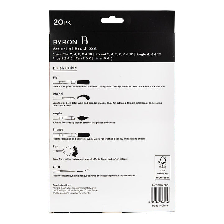Byron Pastel Synthetic Brush Set 20