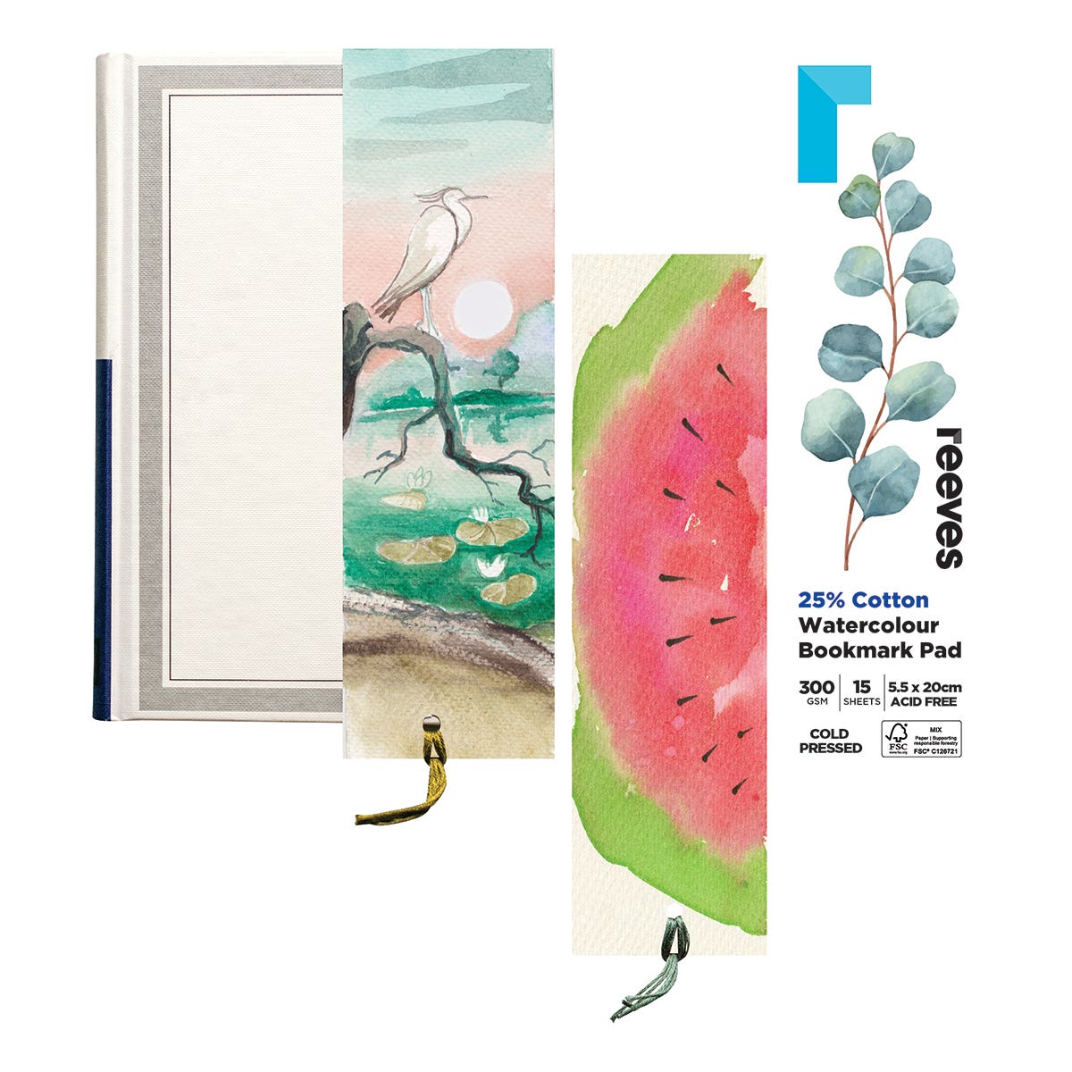 Reeves Watercolour Bookmark Pad 300gsm 15 Sheets