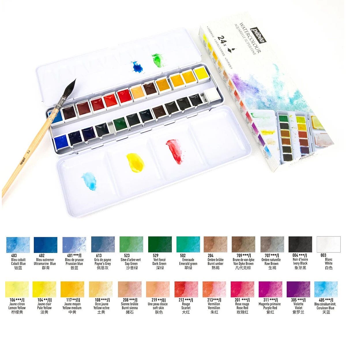 Pebeo Watercolour Half Pan Set 24