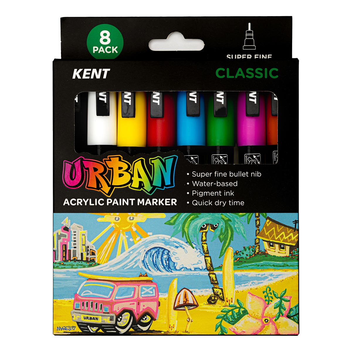 Kent Urban Paint Marker 1mm Nib Classic Set