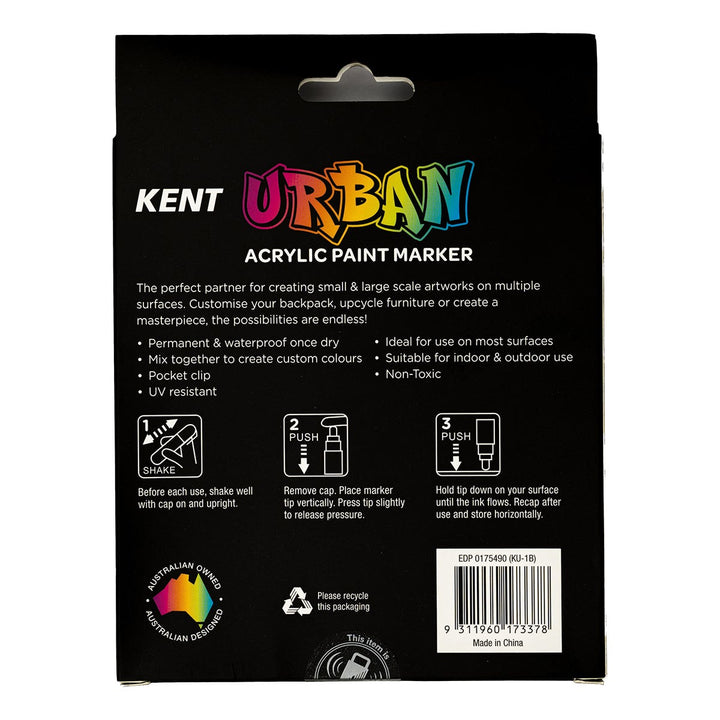 Kent Urban Paint Marker 1mm Nib Classic Set