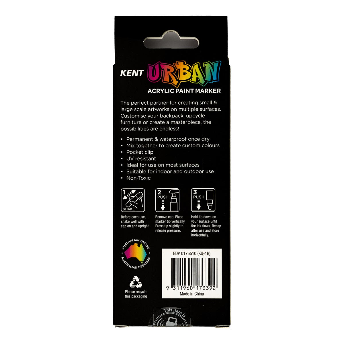 Kent Urban Paint Marker 1mm Nib Fluoro Set