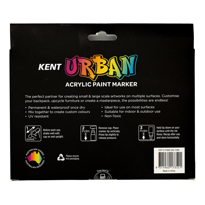 Kent Urban Paint Marker 10mm Nib Pastel Set