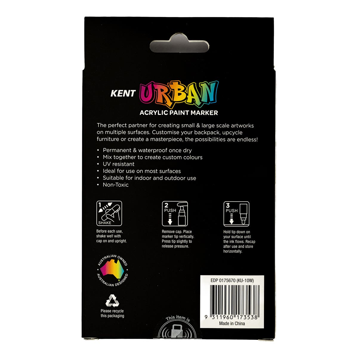 Kent Urban Paint Marker 10mm Nib Fluoro Set