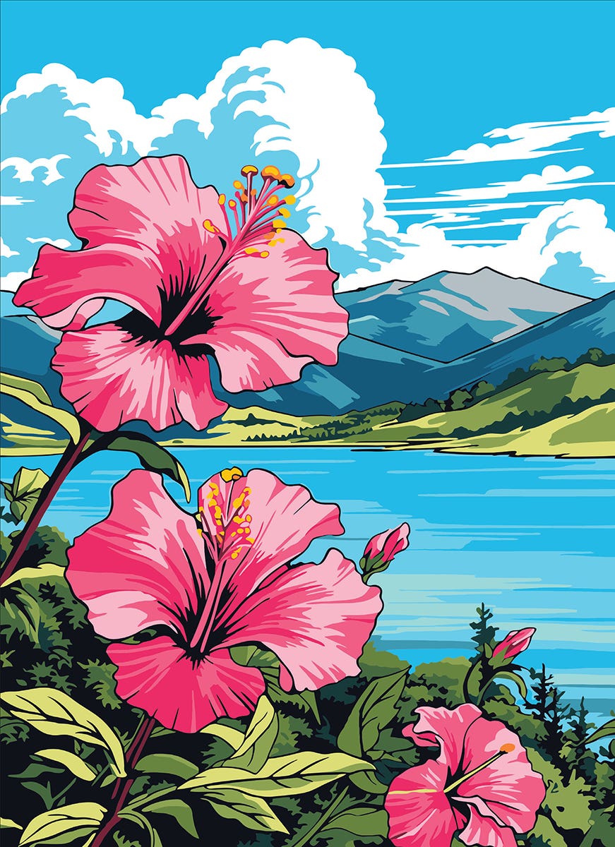 Reeves Artist Acrylic Paint by Numbers Island Blooms