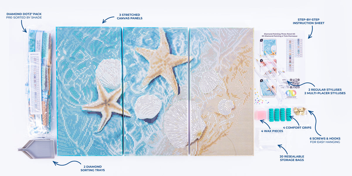 Diamond Dotz Triptych Three Panel Kit Crystal Shore