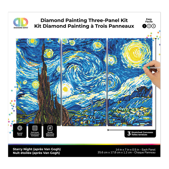 Diamond Dotz Triptych Three Panel Kit Van Gogh Starry Night