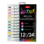 Jasart Glitter Brush Marker Set 12