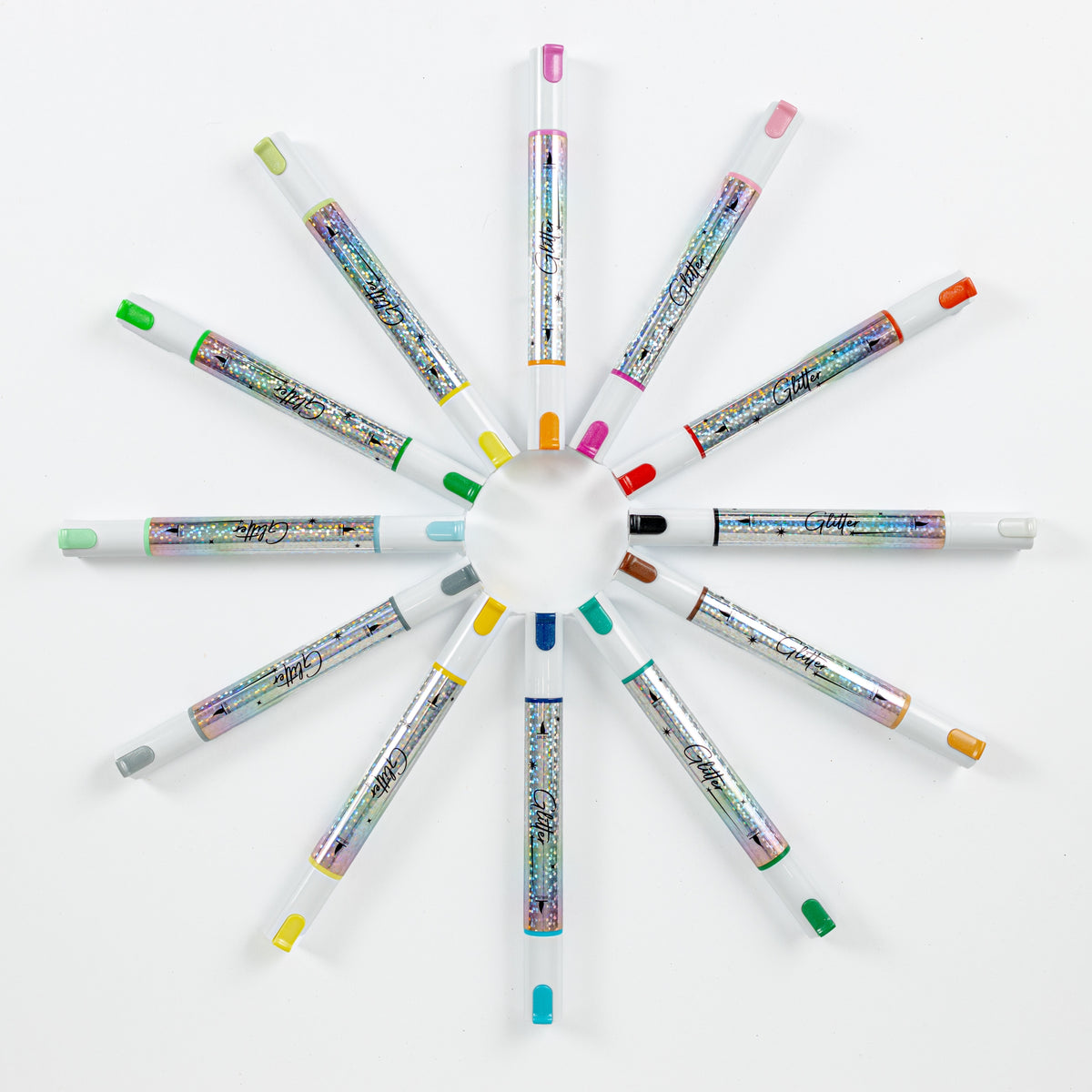 Jasart Glitter Brush Marker Set 12