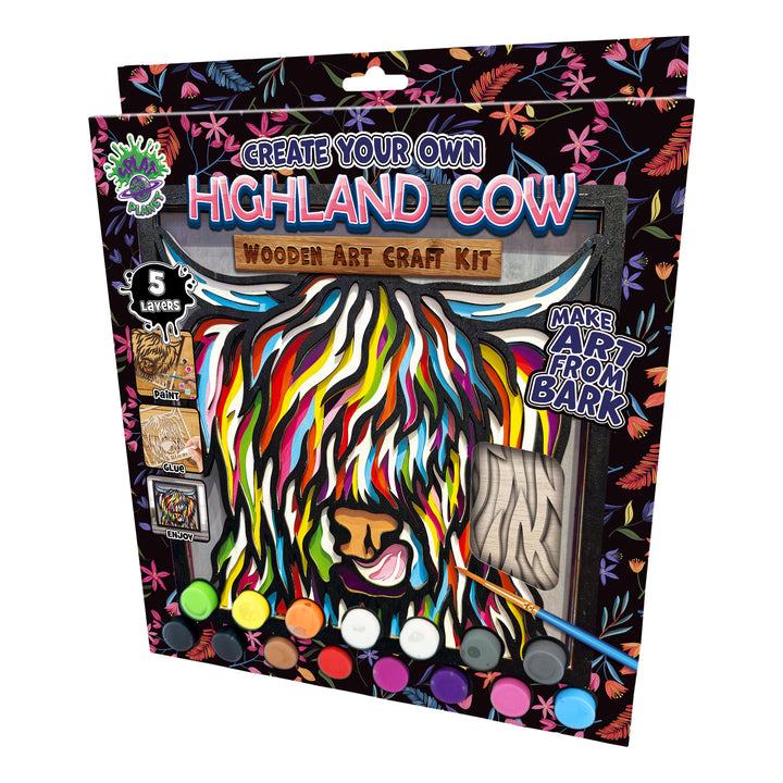 Splat Planet Wooden Art Kit Highland Cow