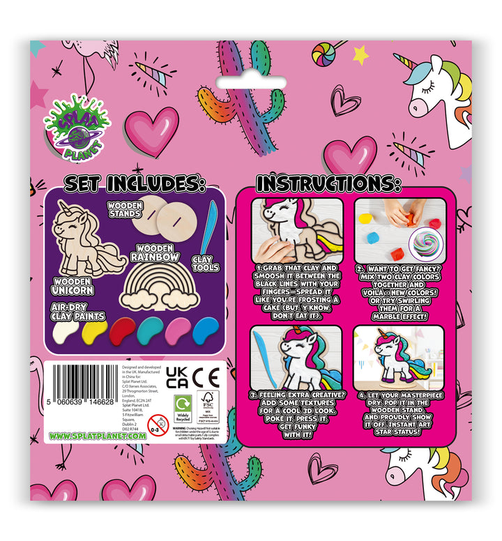 Splat Planet Air Dry Clay Set Unicorn/Rainbow