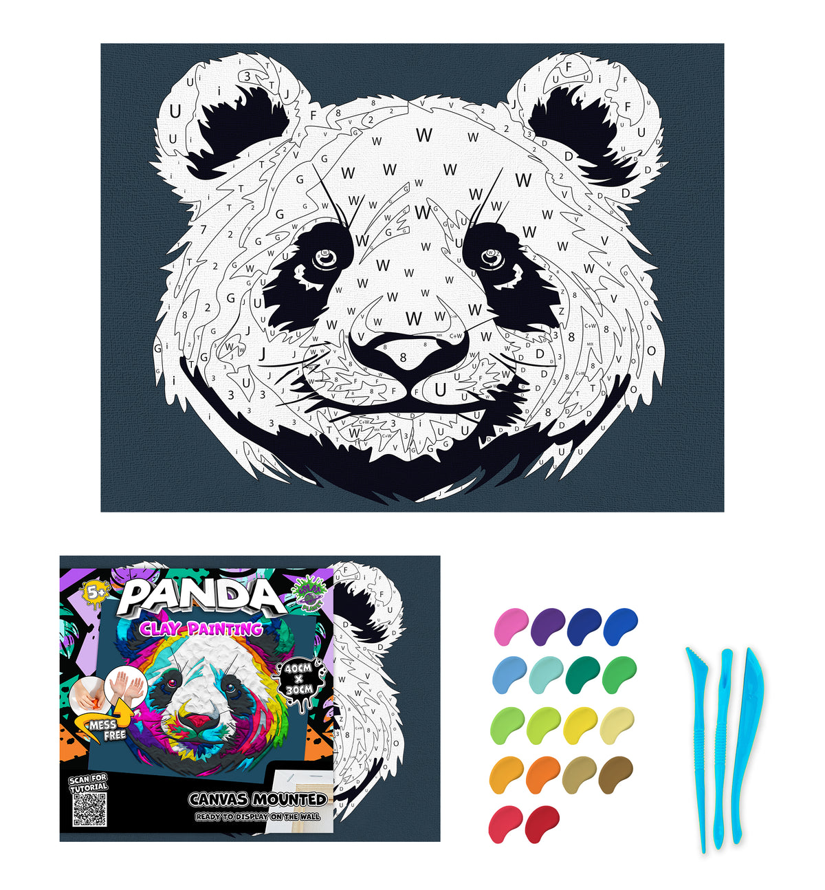 Splat Planet Adult Air Dry Clay Set Panda