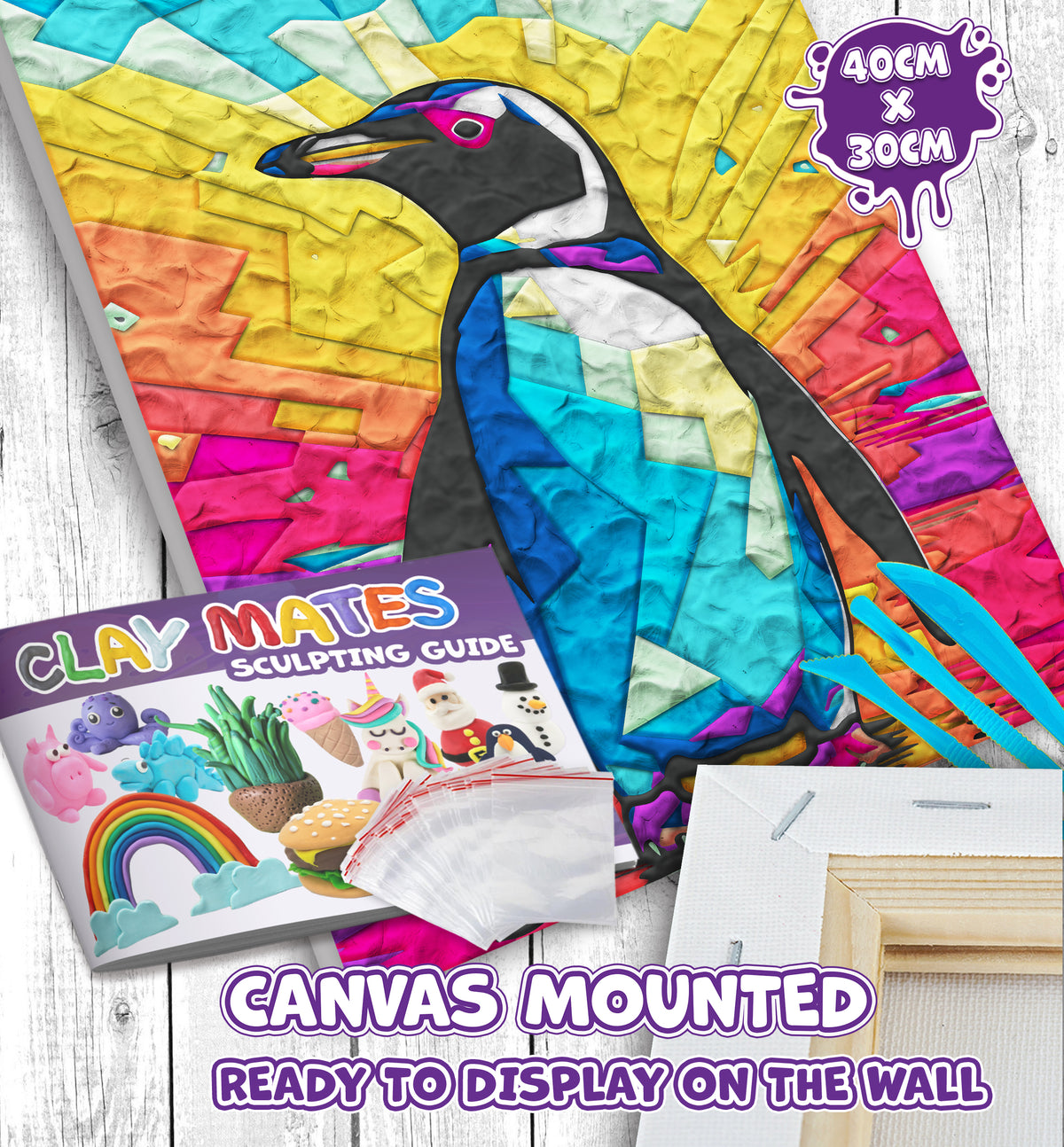 Splat Planet Adult Air Dry Clay Set Penguin