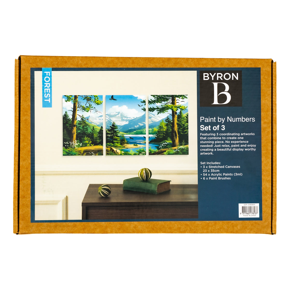 Byron Paint by Number Canvas Set 3 Forest