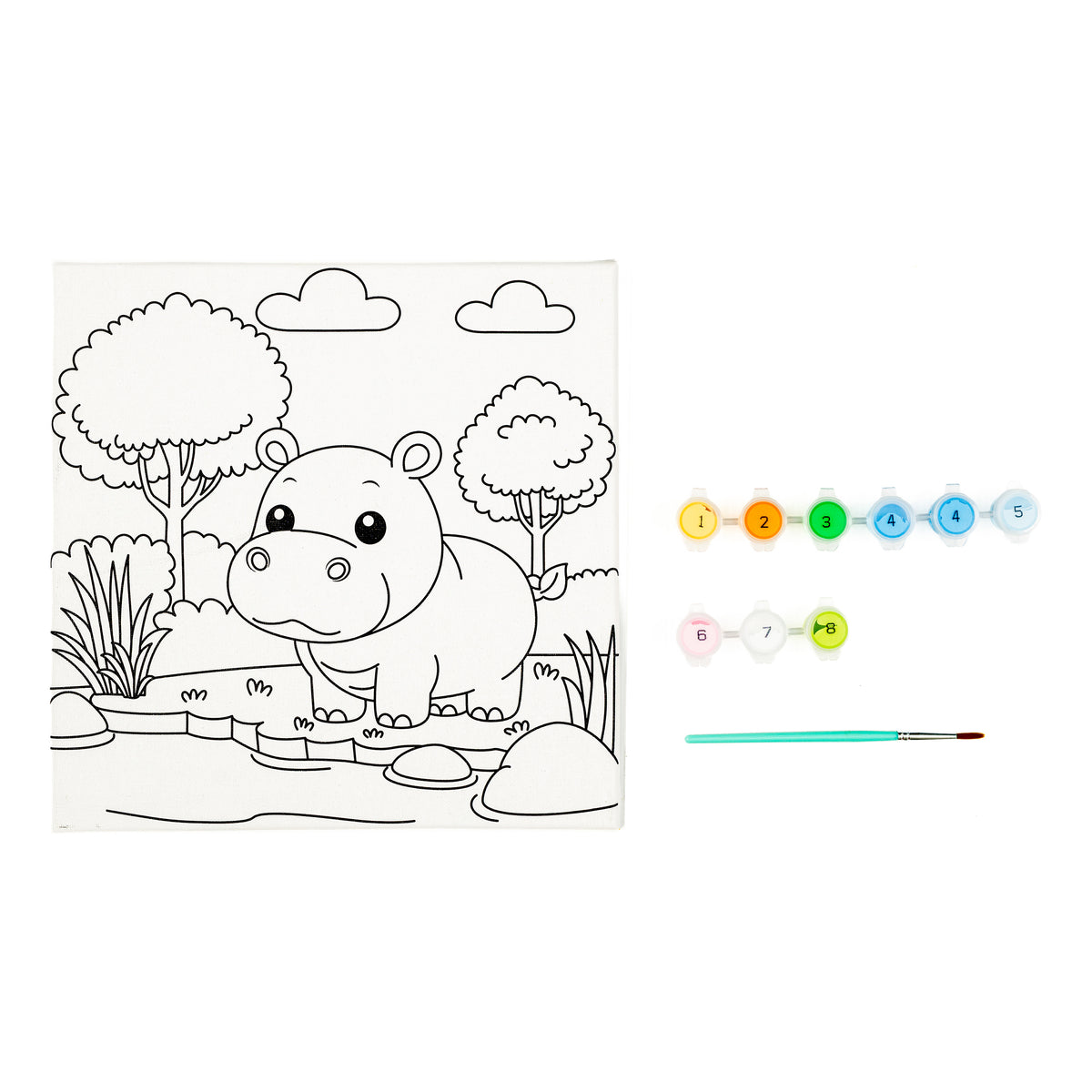 Jasart Kids Painting Canvas Hippo
