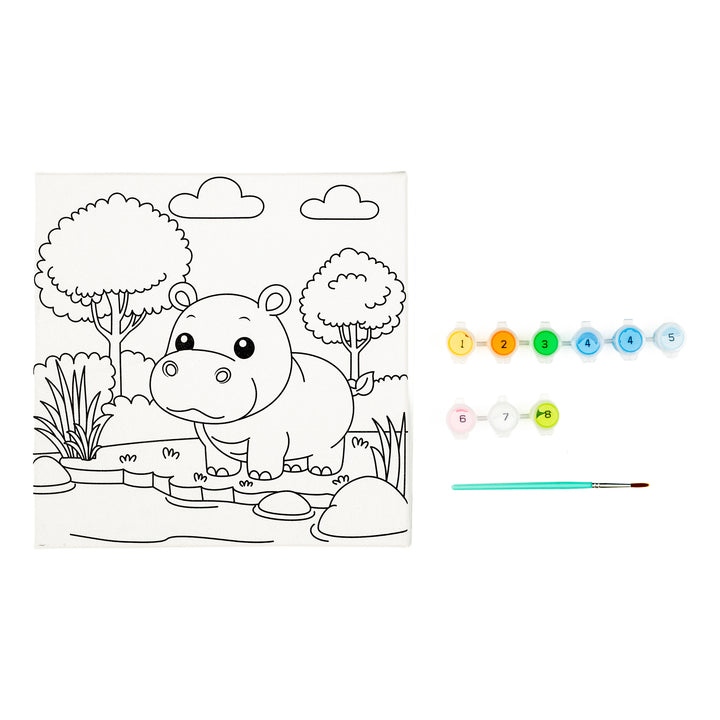 Jasart Kids Painting Canvas Hippo