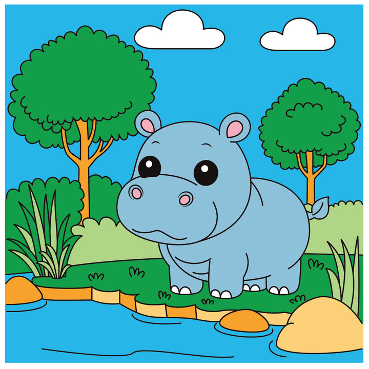 Jasart Kids Painting Canvas Hippo