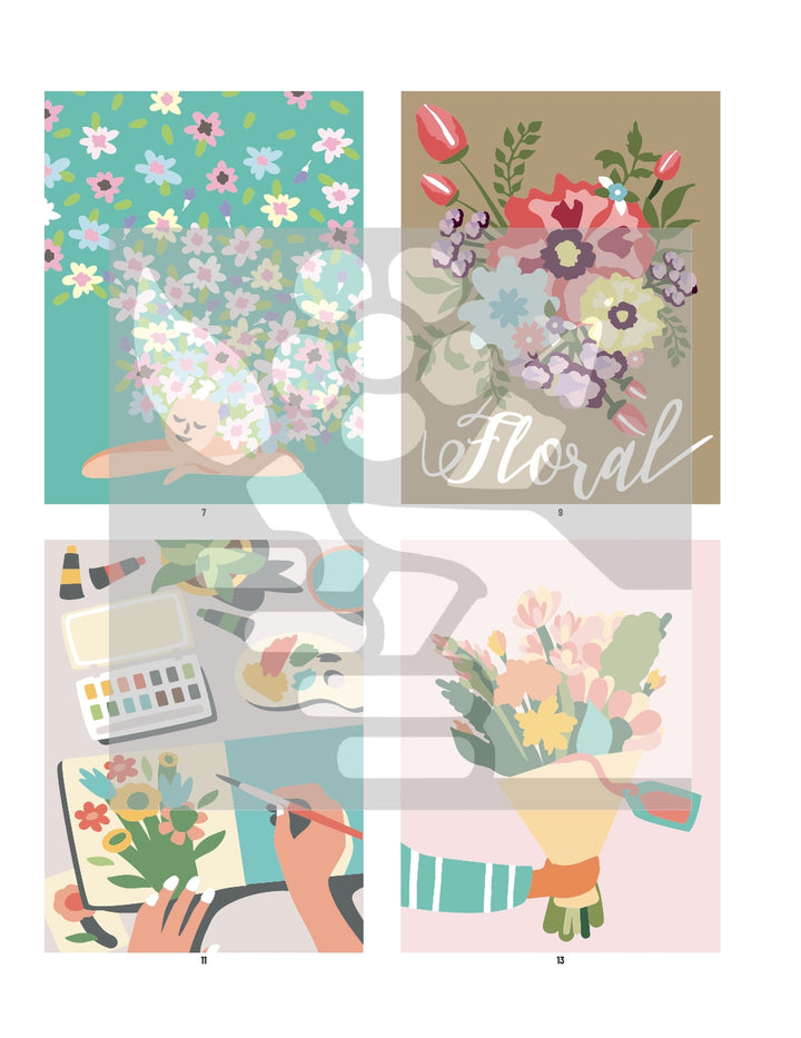 Colour By Numbers Flowers Book