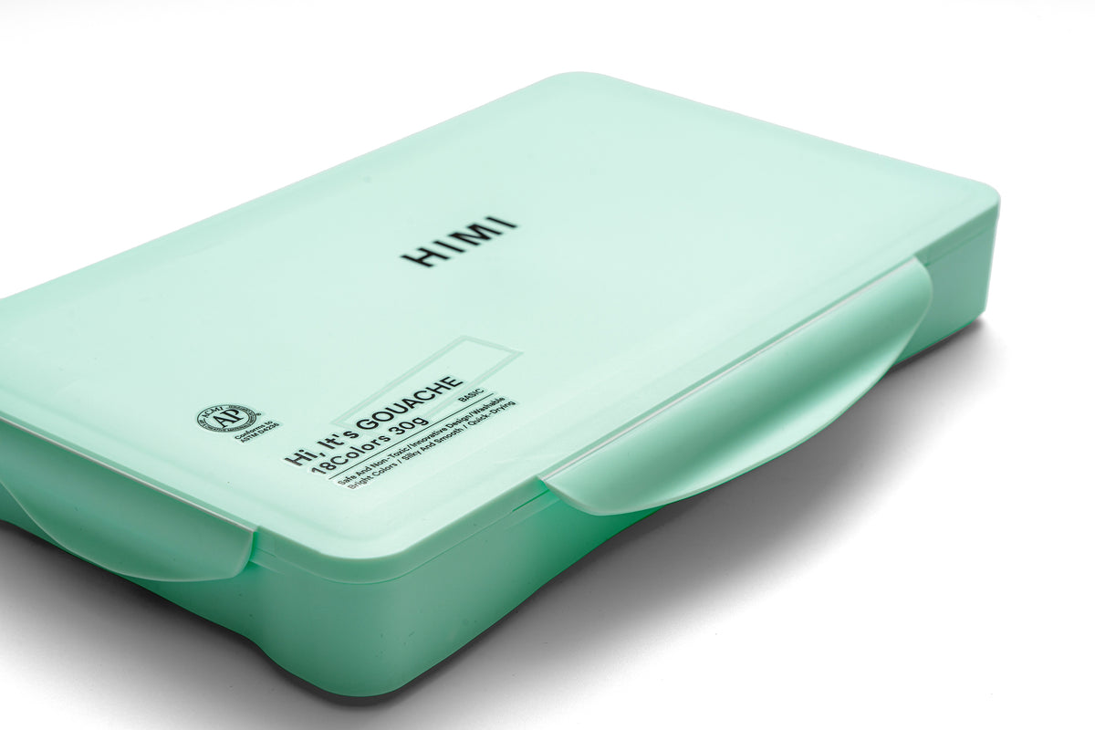 HIMI Jelly Cup Gouache Paint Set 18 Colours (Green Case)