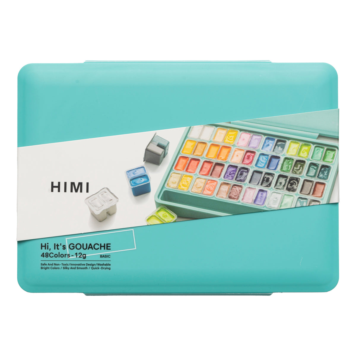 HIMI Twin Cup Gouache Paint Set 48 Colours (Green Case)