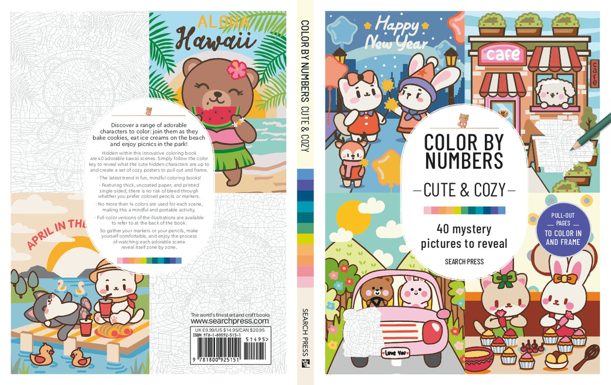 Colour By Numbers Cute And Cozy Book