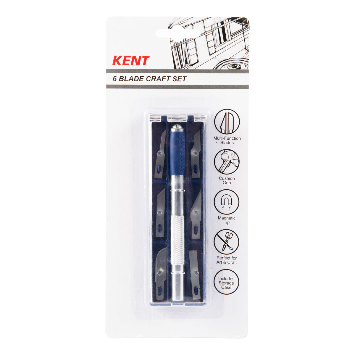 Kent 6 Blade Craft Knife Set