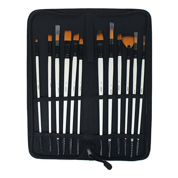 Jasart Pearl White Synthetic Brush Wallet Sets