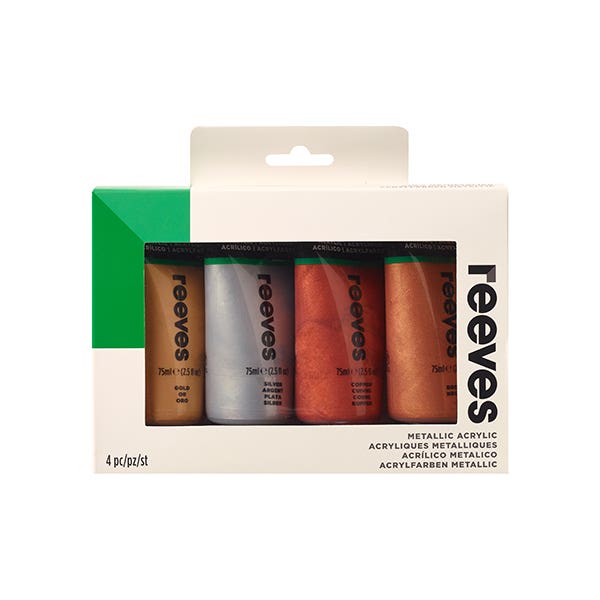 Reeves Acrylic 75ml Metallic Paint Set