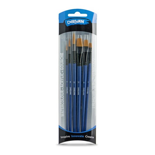 Derivan Golden Synthetic Black Ferrule 6 Set A