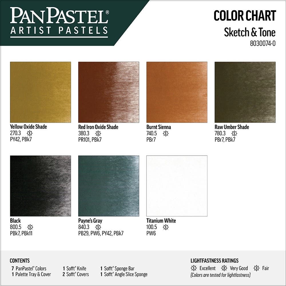 PanPastel Ultra Soft Artist Pastel Sketch & Tone Starter Set