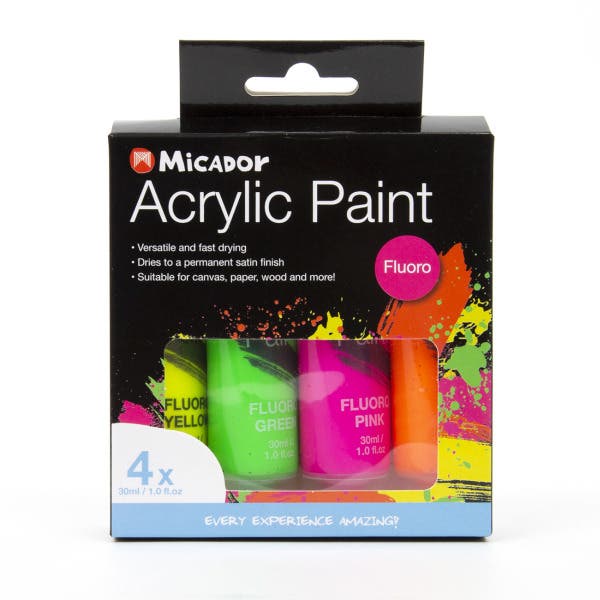 Micador Acrylic Fluorescent Paint Set