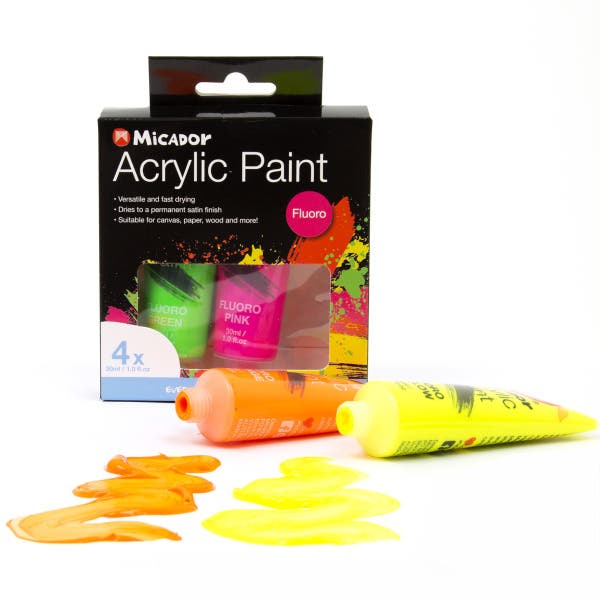 Micador Acrylic Fluorescent Paint Set