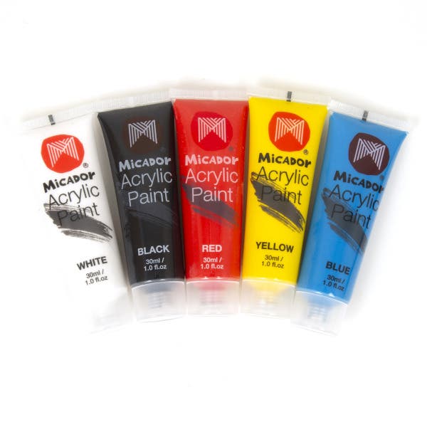 Micador Acrylic Primary Paint Set