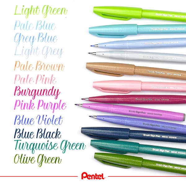 Pentel Sign Brush Pen Set of 24