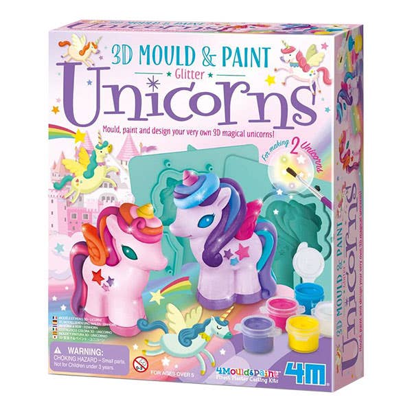 4M Mould & Paint 3D Glitter Unicorns Kit