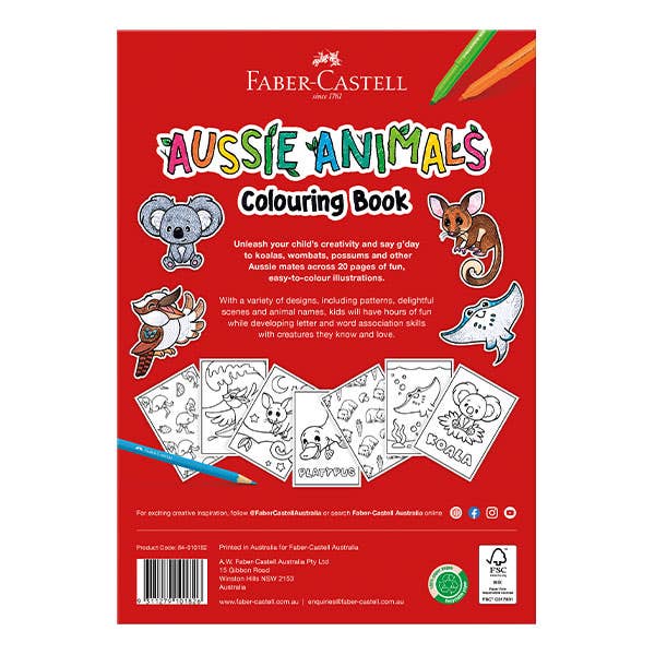 Faber-Castell Aussie Animals Colouring Book