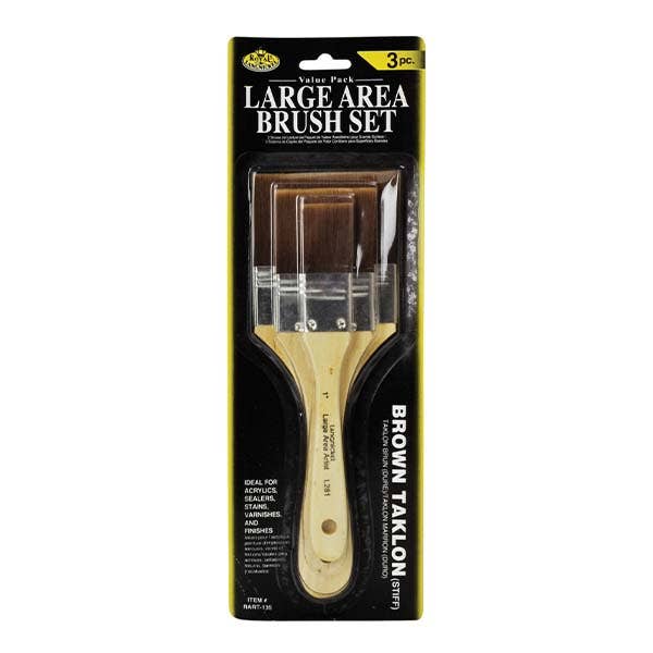 Royal Langnickel Large Area Brown Taklon Brush Set