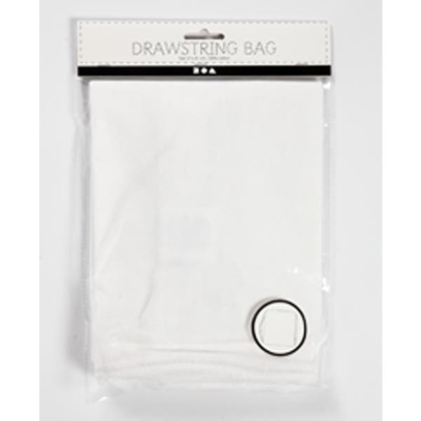 Creativ White Cotton Drawstring Bag