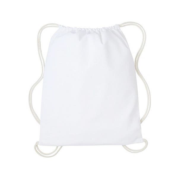 Creativ White Cotton Drawstring Bag