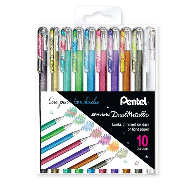 Pentel Hybrid Dual Metallic Gel Pen Set
