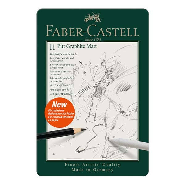 Faber-Castell Pitt Matt Black Graphite Pencil Tins